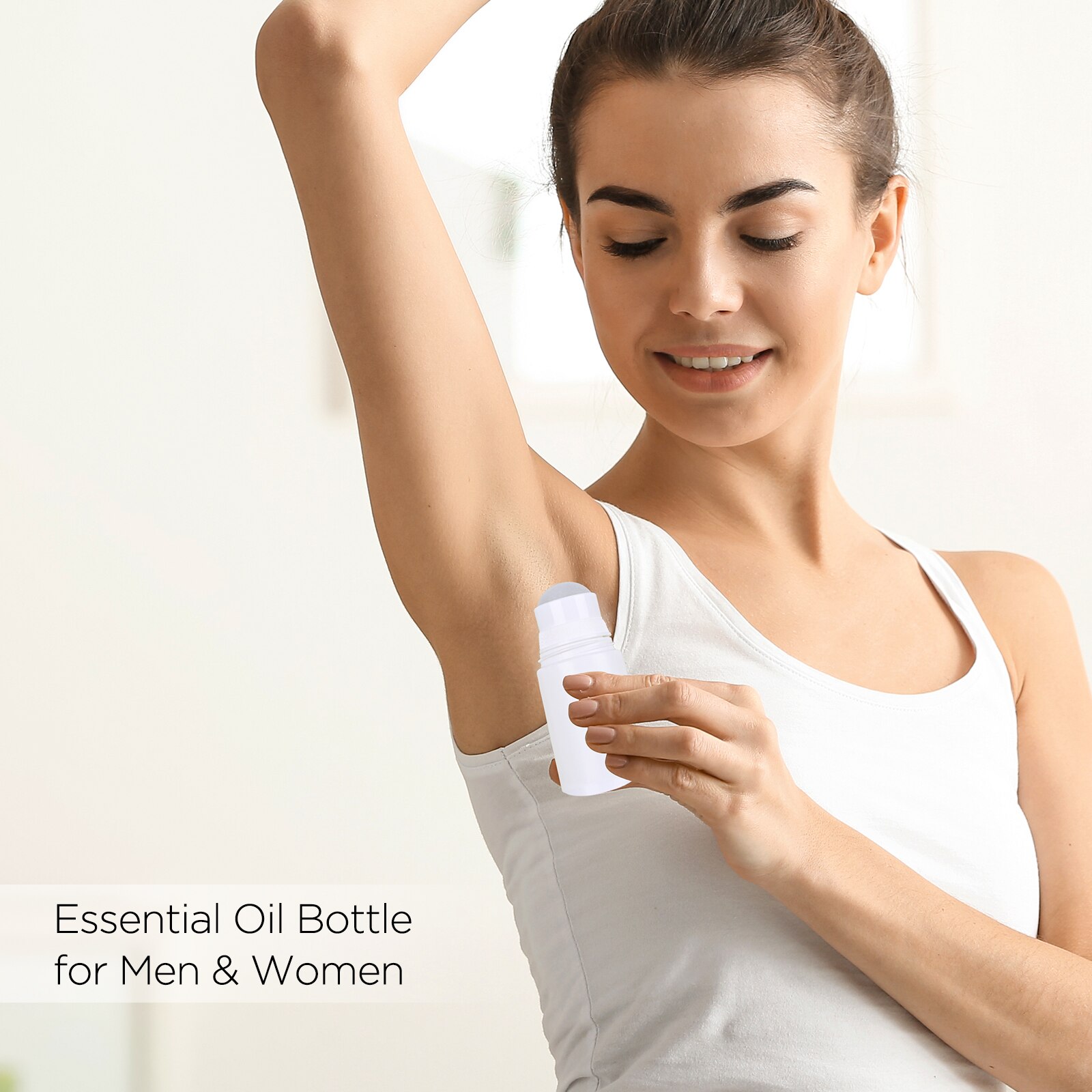 3 Pieces 50ML Plastic Roller Ball Essential Oil Sub-bottling Mist Container Travel Refillable Bottle DIY Deodorant Accessories