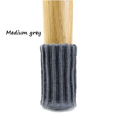 4 Stks/set Anti Slip Meubels Benen Mat Voor Stoel Sokken Bumper Demper Tafel Voeten Tapijt Caps Viltjes Breien Protector: Medium grey