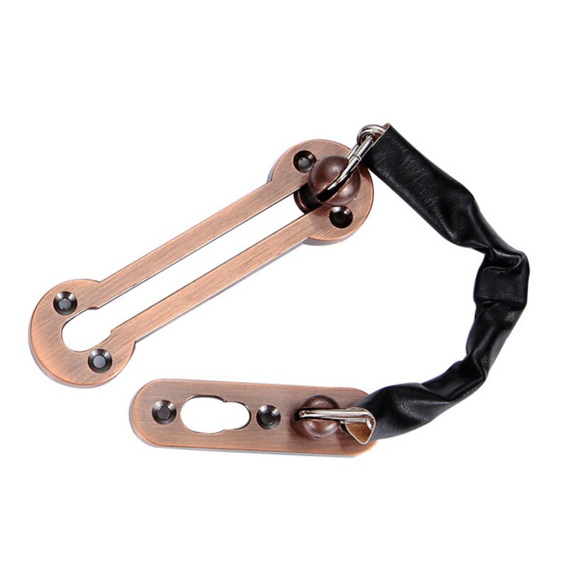 2Pcs Stainless Steel 201 Security Guard Chain Slide Bolt Locks Safety Door Chain Guard Cabinet Latch Anti-theft Door Hardware: Copper 2Pcs