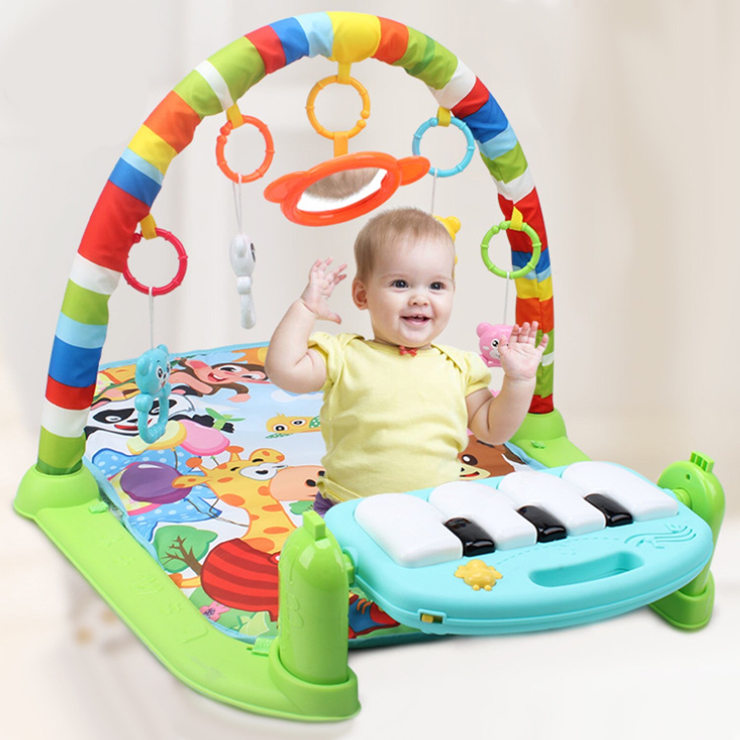 Baby Spelen Muziek Mat Tapijt Kids Kruipen Tapijt Muziek Pedaal Piano Activiteit Gym Fitness Rack Mat Tapijt Voor Baby Gym activiteit Matten