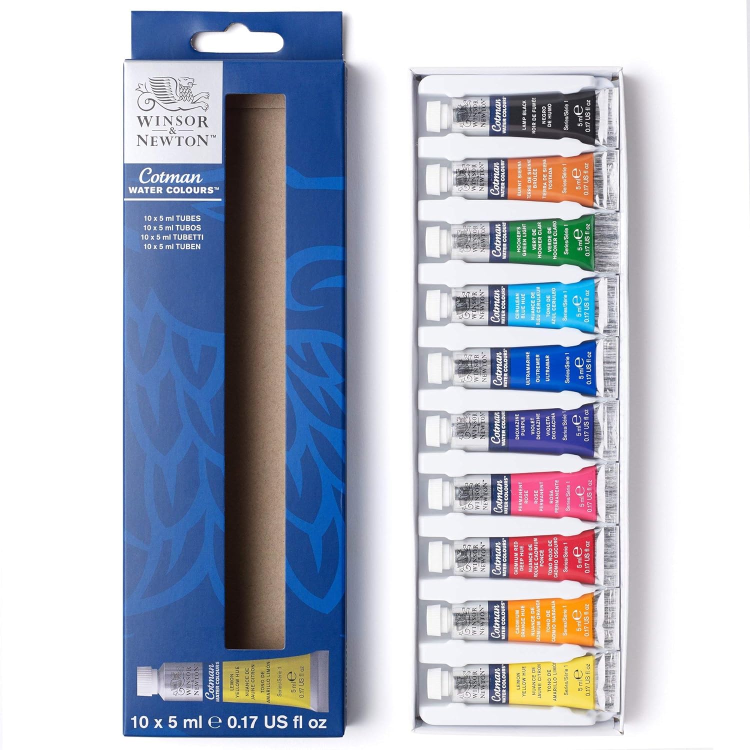 Winsor & Newton Cotman Juego de pintura de acuarela 10/20 colores, tubos de 5 ml (0,17 oz) Alta transparencia que proporcionan una excelente resistencia a la luz: Blanco