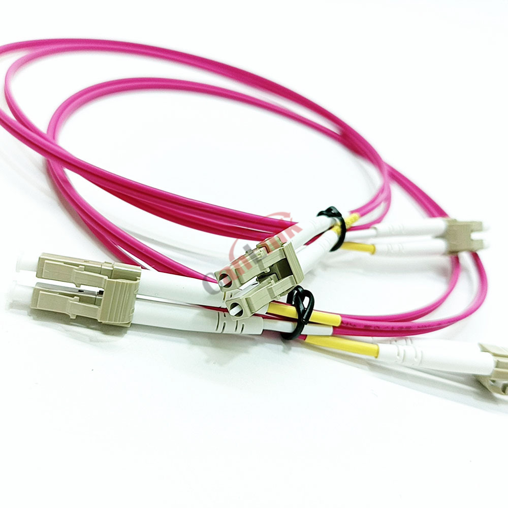 10 stk/parti lc-lc  om4 multimodus fiberkabel 3.0mm multimodus dupleks lc-upc fiberoptisk genser patchkabel 1/2/3/5m