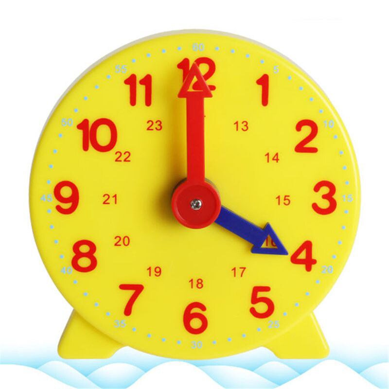 4 Inch Student Learning Clock Time Model Teacher Gear Clock 12/24 Hour School Learning Tools