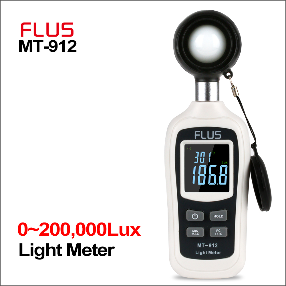 FLUS Digital Light Luxmeter Meter Temperature 0-20000 Lux Illuminometer Luminometer Photometer Lux/FC Tester Light Meter: Default Title
