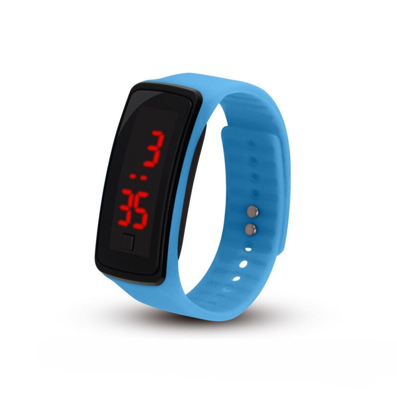 Reloj de pulsera deportivo informal para hombre y mujer, reloj de pulsera electrónico de silicona con Color caramelo para equipo de fitness infantil: L