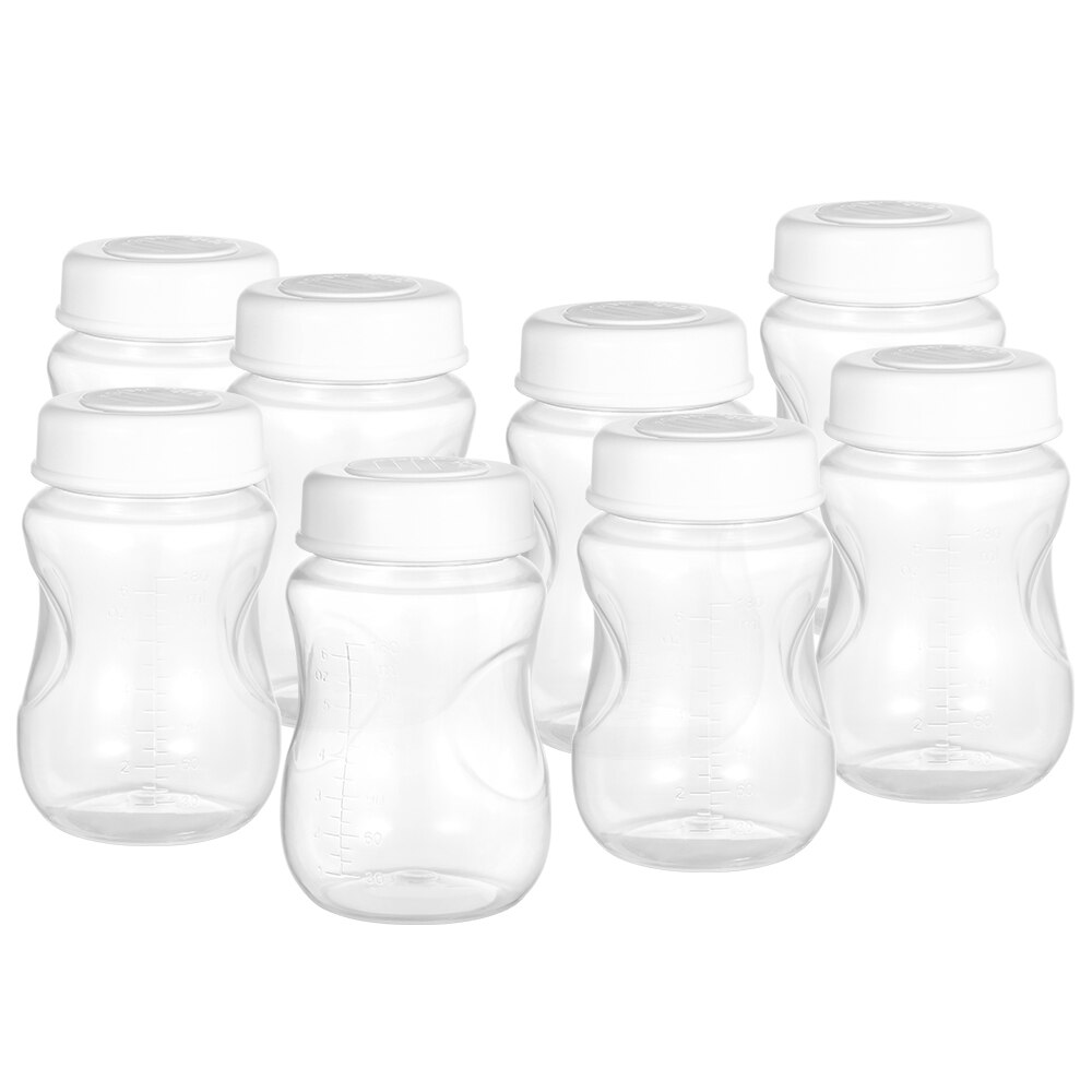 3/6/8 stk modermælksflasker med lækagesikkert låg bred hals bpa-fri 180ml stor kapacitet modermælksopsamlingsflaske: 8 stk