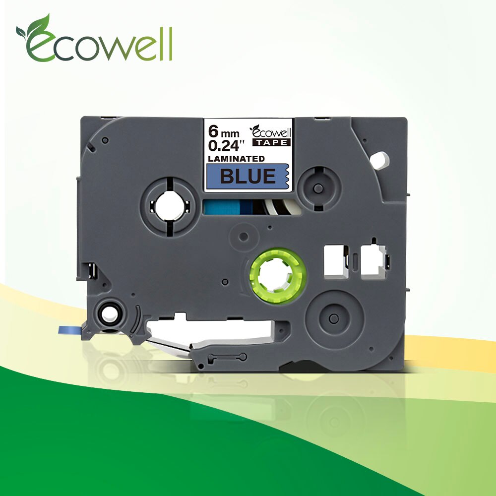 Ecowell 1 sztuk 6mm taśmój etykietowe tze-211 tz211 111 kompatybilny dla brat p-dotykać drukarki tz-211 tz tze211 tze 211 dla drukarka robić etykiet: czarny on niebieski