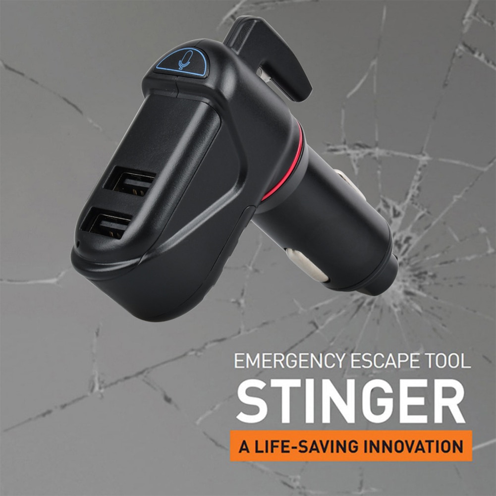 USB Charger Seatbelt Cutter Window Breaker Life-Saving Escape Car Emergency Tool 3 in 1 Multi Function Car Escape Tool