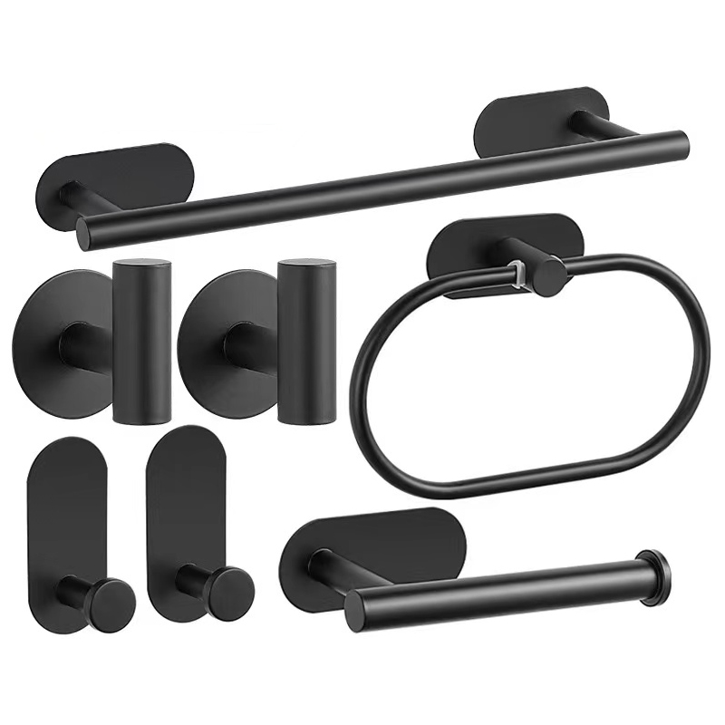 Bathroom Hardware Set Brushed Nickel Towel Bar Towel Ring Toilet Paper Holder Robe Hook 304 Stainless Steel Bathroom Accessory: Red