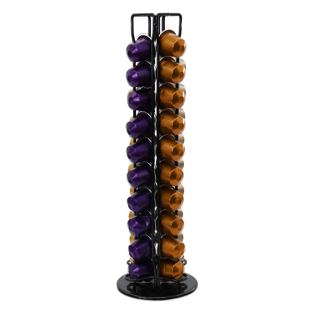 Coffee Capsule Rack Holder Carousel for Nespresso - Holds 40 Capsules OriginalLine. and Modern. 360-degree Rotation: F2805 black