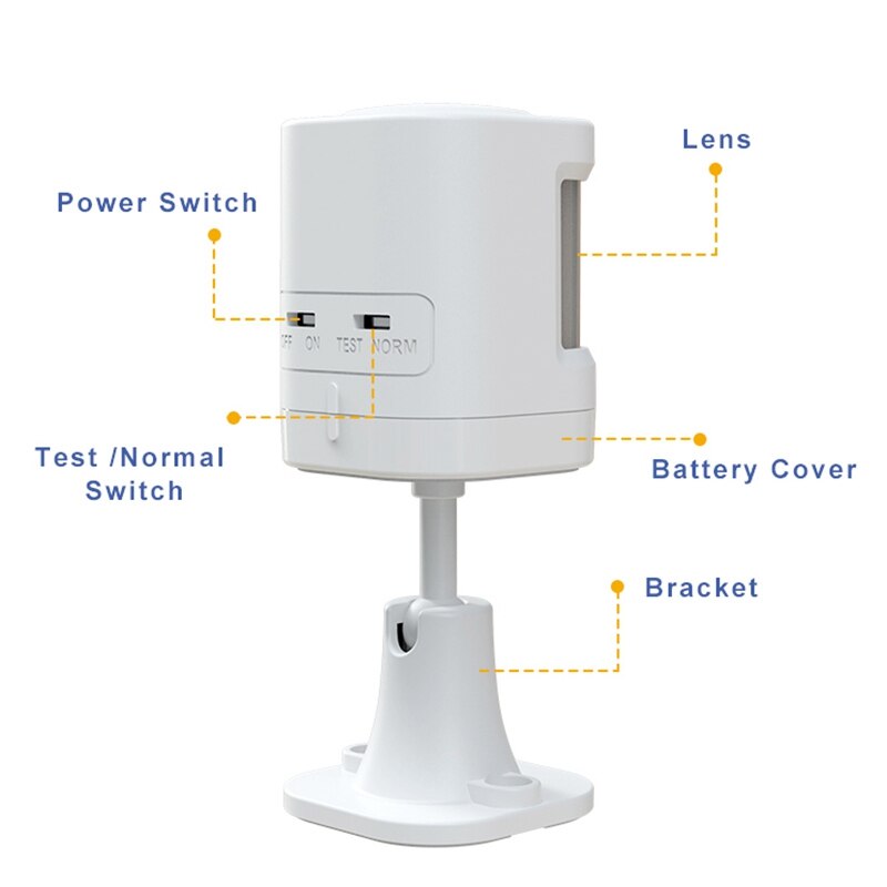 43hz Wireless Human Body Sensor Smart Body Movement ligent PIR Motion Sensor for GSM / 3G / 4G Home Alarm System