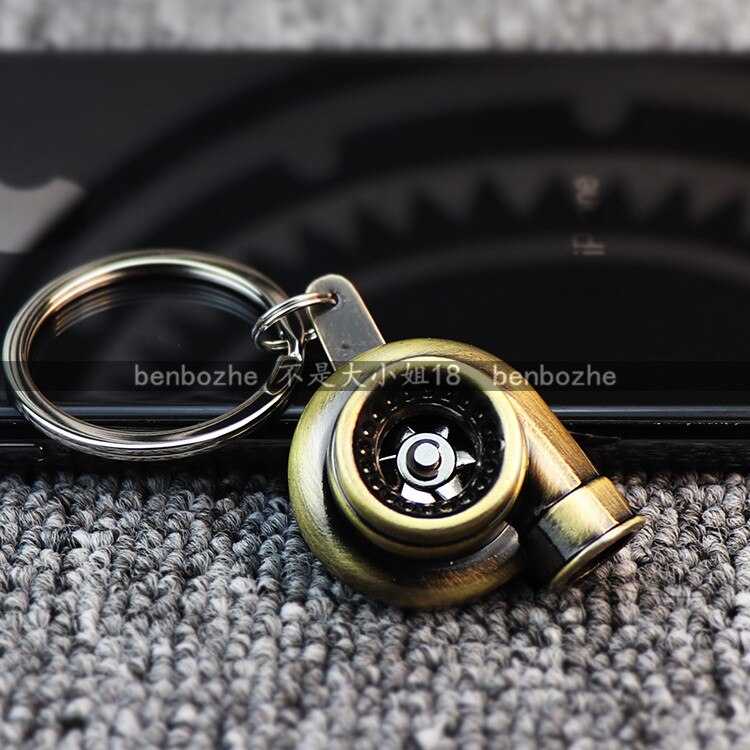 Jdm turbo nyckelring turboladdare nyckelring personlighet män och kvinnor bil nyckelring hänge: Grön brons