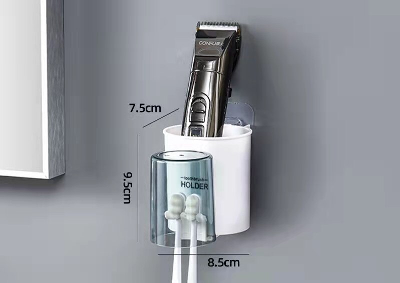 Tannbørsteholder veggsett tannbørstekopp munnskyllekopp tannkrempressetannkopp husholdningsvaskbordhylle: 1 rader