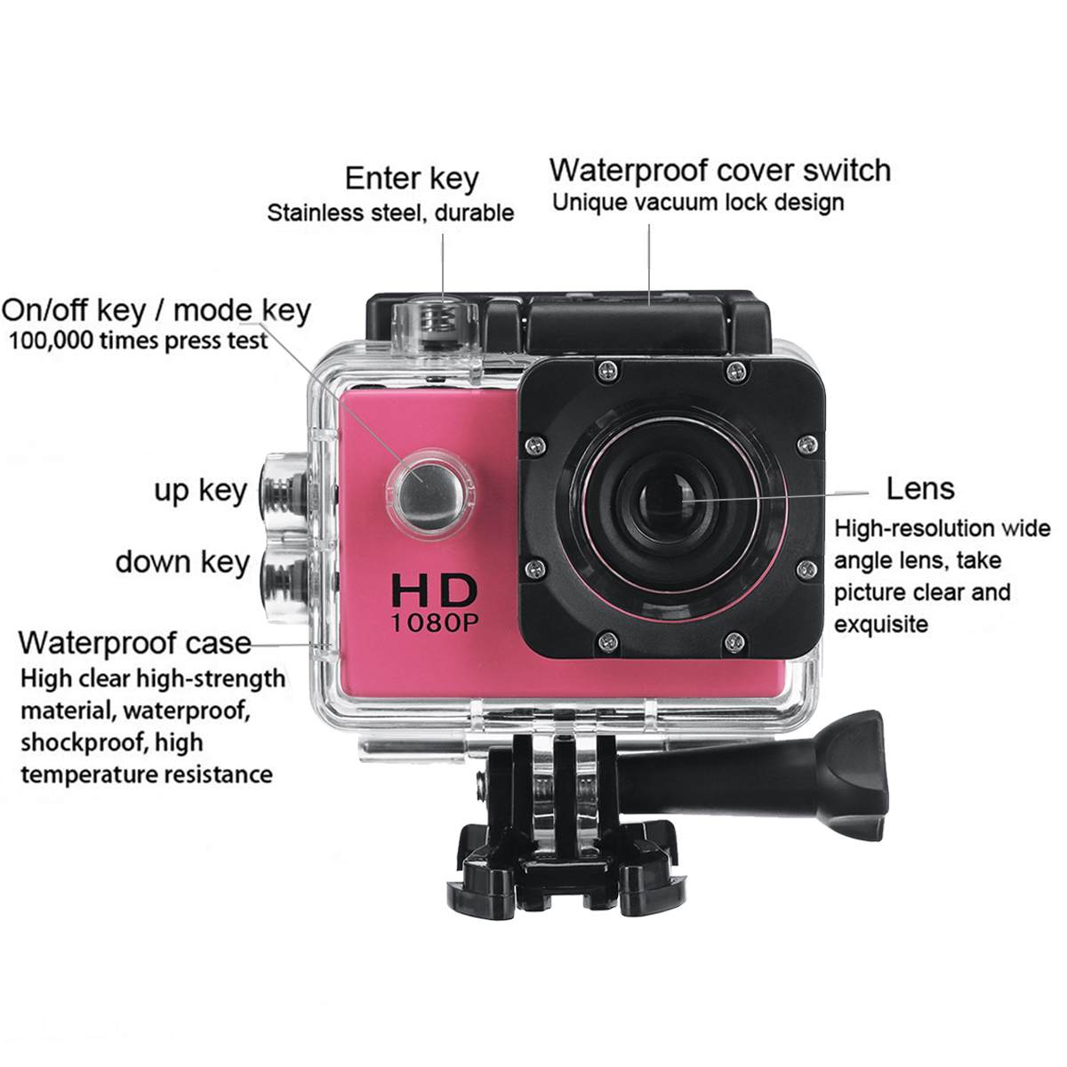 Sj4000 caméra 1080P 4K 2.0 ''étanche enregistreur LCD écran extérieur ski conduite Sport DV caméscope 2.0 pouces écran LCD