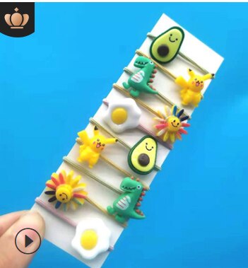 10 Pcs/Set Cute Floral Girls Rubber Bands Princess Kawaii Hair Ornament Headwear Elastic Hair Bands Headbands Hair Accessories: 10