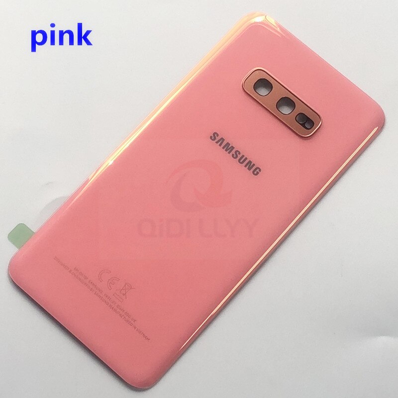 Sostituzione vetro posteriore per Samsung Galaxy S10 G973F S10 + G975F S10E G970 coperchio batteria custodia porta posteriore + sticke impermeabile: S10E Pink