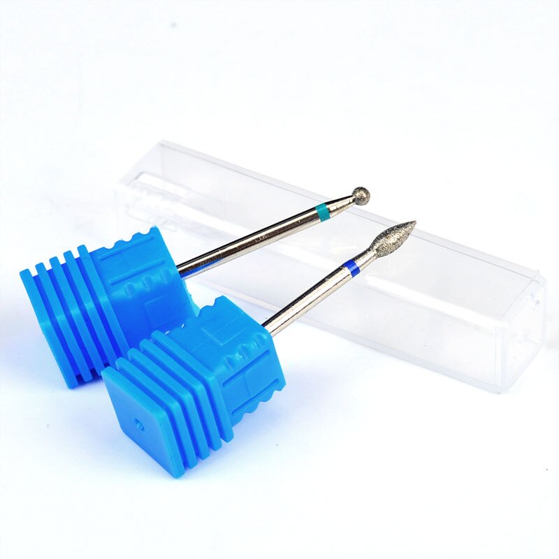 YWK 2 uds 3/32 "fresa de diamante para limpieza de cutículas, lima de uñas, fresa esférica rotativa, cortador para manicura, herramienta de broca para pedicura: 2 PC