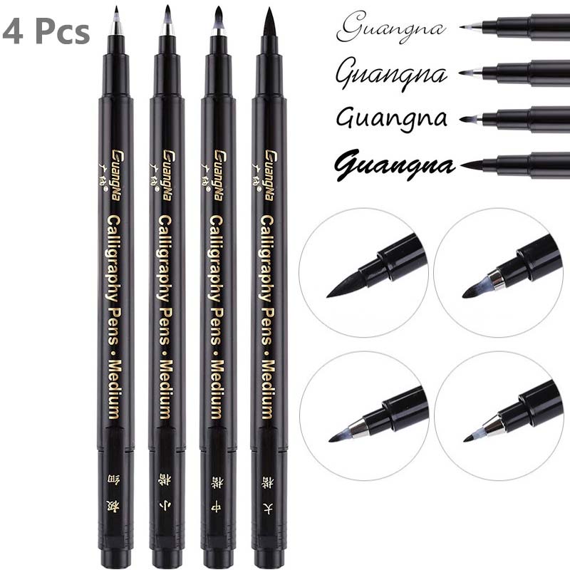 3/5/9 Pcs Painting Needle Pens Art Markers Fast Dry Water Based School Drawing Sketching Journal Writing Stationery Supplies: 4 PCS Set B