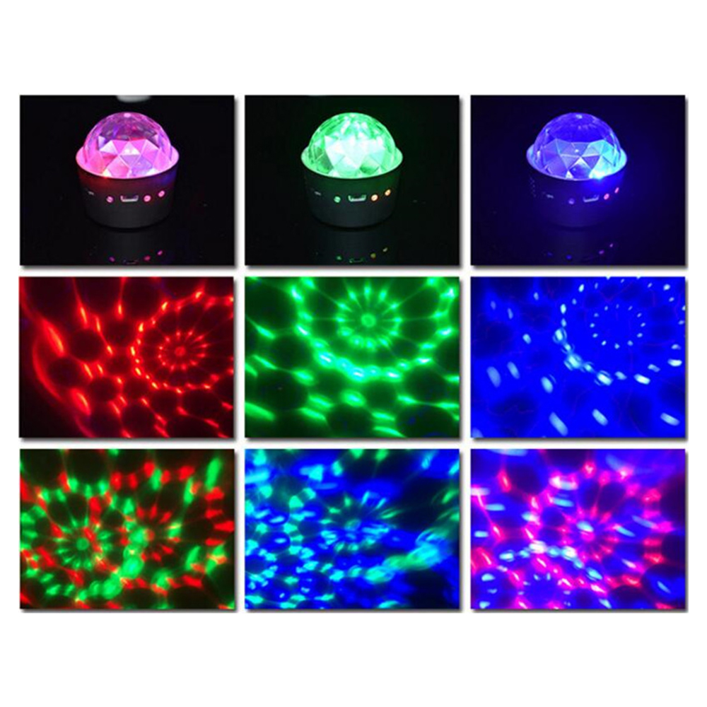 Mini Luz de escenario 3W alimentada por USB, sonido activado Multicolor, Bola de discoteca, lámpara de efecto mágico para de cumpleaños