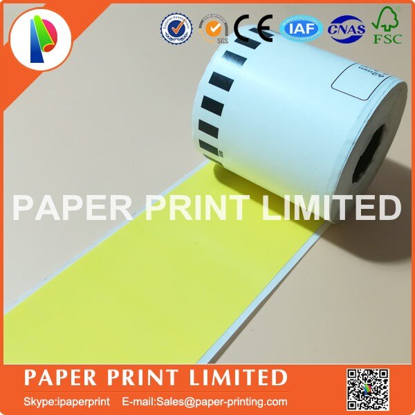 1 rotolo Compatibile DK-22606 Giallo Pellicola Etichetta 62 millimetri * 15.24M Continua Compatibile Per Stampante Brother