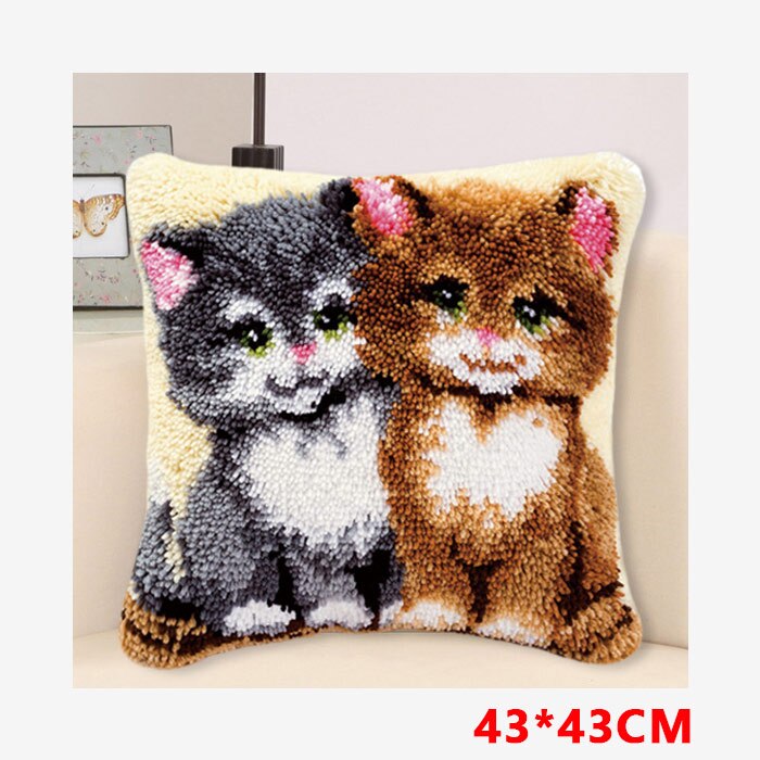 Animals Latch Hook Kit Knooppakket Smyrna Button Package Klink Haak Knoopkussen Pakket Button Pad Package Handwerken Knooppakket: BZ242-43-43