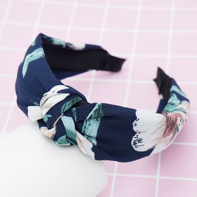 Neue Kopf Band oben Knoten Haarband Turban Elastische Haar Lünette Stirnband Für Frauen Mädchen druck Kopfschmuck Haar Zubehör
