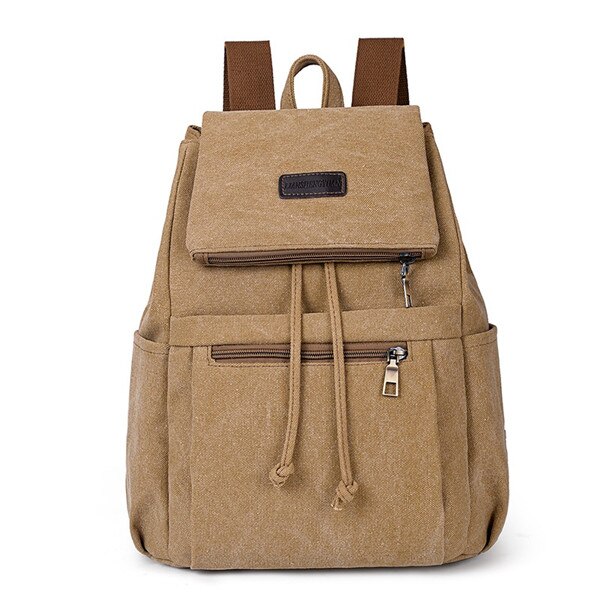 QINRANGUIO femmes sac à dos femme toile sac à dos femmes grande capacité sacs d'école voyage sacs à dos pour femmes Mochilas: Kaki