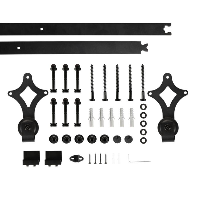 Voor Europa Schuifdeuren Schuur Deur Hardware Roller Track Rail Set Voor Closet Kastdeur Schuifdeuren Schuur Hout Deuren Track Hardware hwc