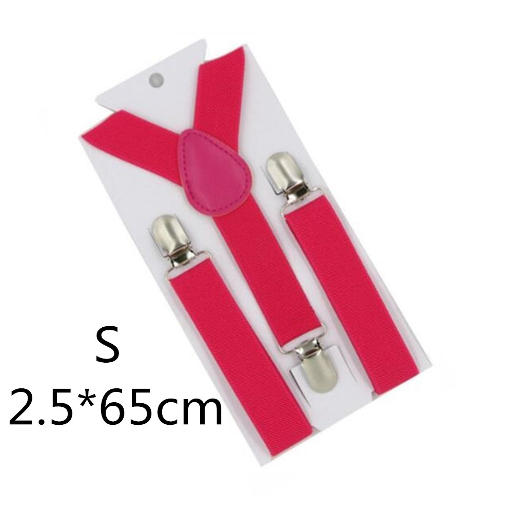 Vanhemmille ja lapsille viininpunaiset henkselit miehille naisille pojille tytöille joustavat säädettävät lasten henkselit unisex lapsille aikuisille vaatteet asusteet: Kuuma pinkki -65cm