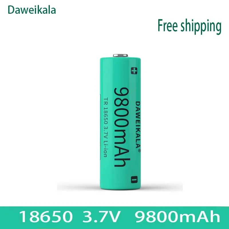 18650 3.7v 9800 mah ladattava akku taskulampun taskulampun ajovalaisimen litiumioniakulle: Kulta-