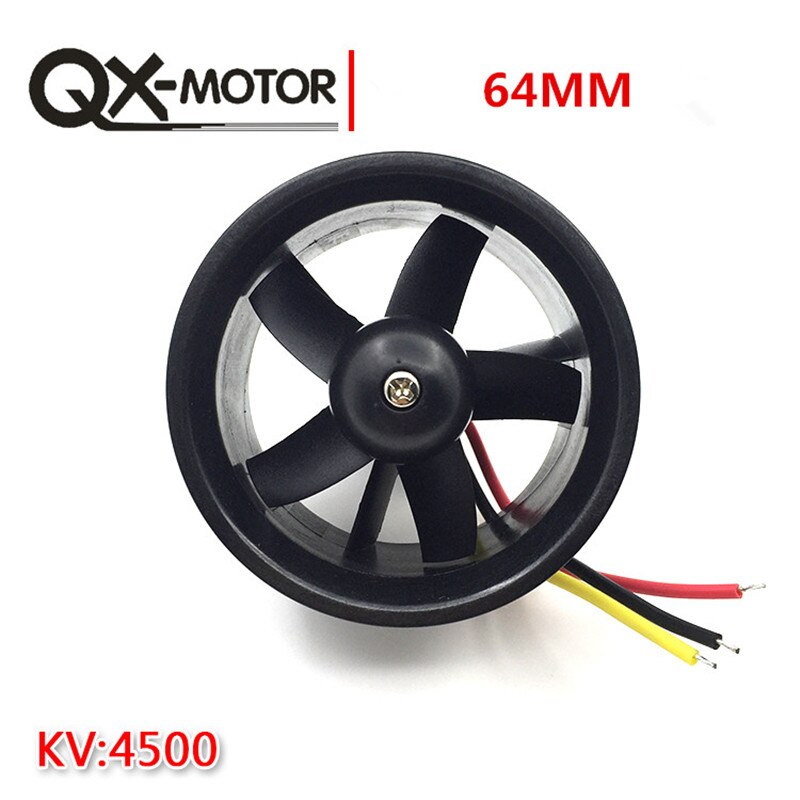 QX-MOTOR DIY EDF Ducted Airplane Fan 30mm /50mm/ 55mm / 64mm / 70mm / 90mm with Brushless Motor: 64mm 5 blades4500KV