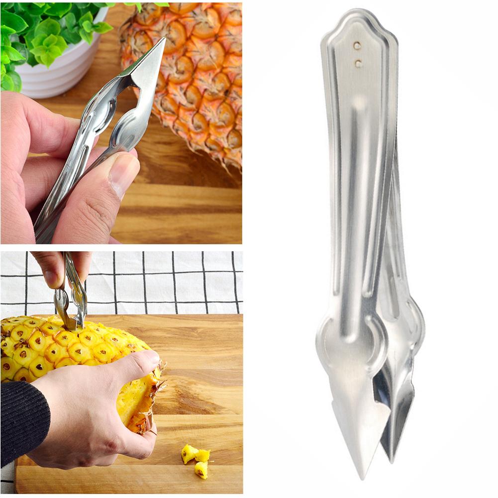1 st rostfritt stål ananas tomat stjälk frukt blad remover pryl köksredskap jordgubbsskalmaskin skivare