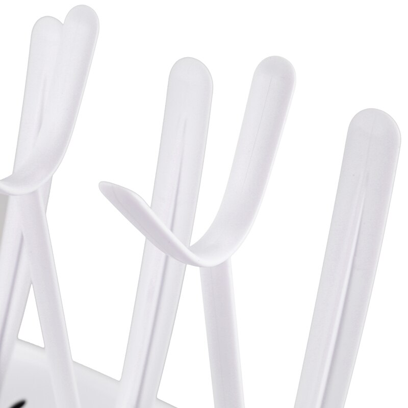 Babyflaskor torkställ avloppshylla kopphållare avtagbart flaskställ för 8 flaskor + tillbehör, vit