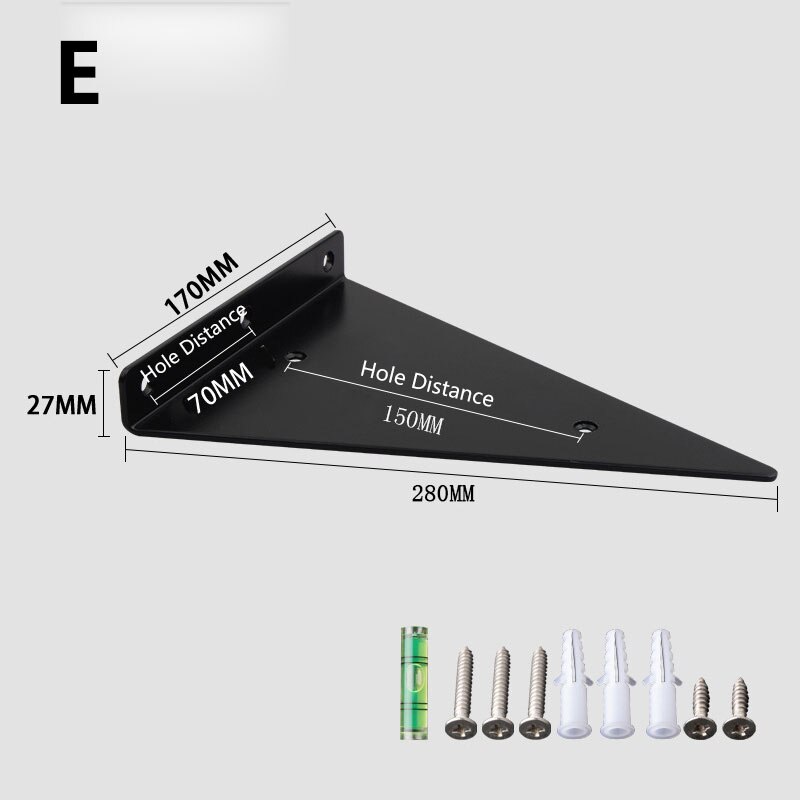 Triangle Invisible Bracket Support Wall Shelves Mount Tripod Partition Right Angle Fixed Bear Shelf Hardware Fit Furniture Mount: E