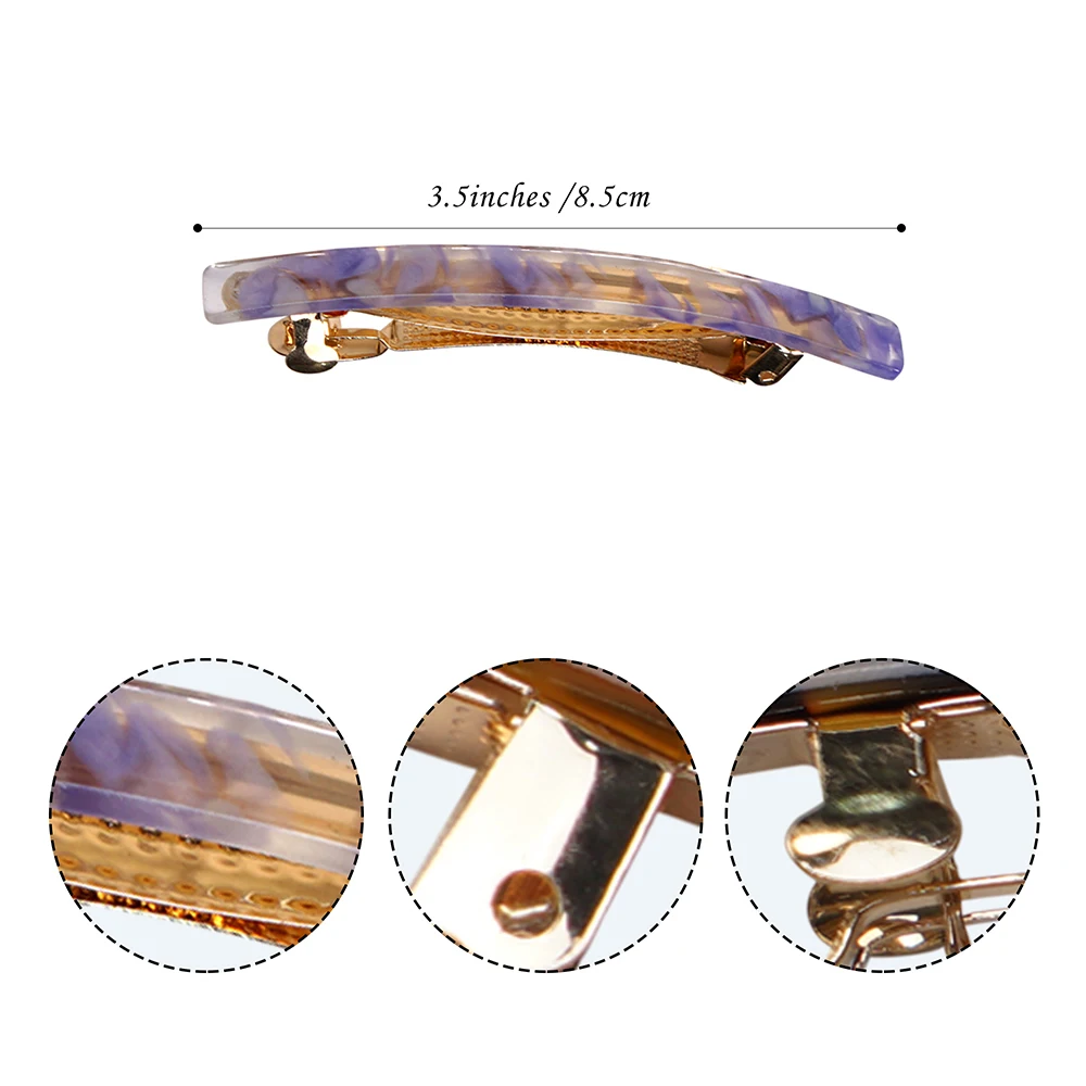 Pinzas para el pelo de concha de tortuga para mujer, pasadores franceses acrílicos para cabello fino y grueso, 4 piezas
