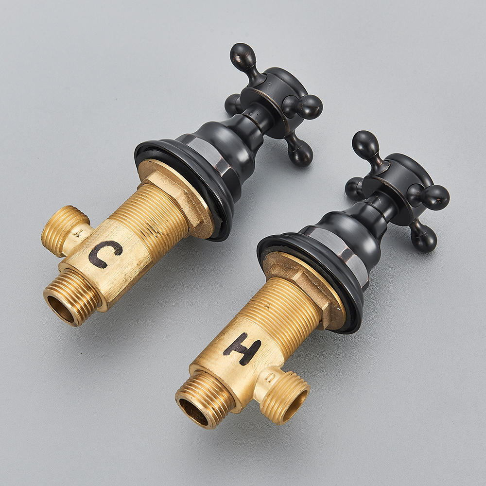 Manijas para grifo de lavabo, válvula de Control fría y de latón montada en cubierta, manija mezcladora, interruptor para grifo de baño, 2 uds.