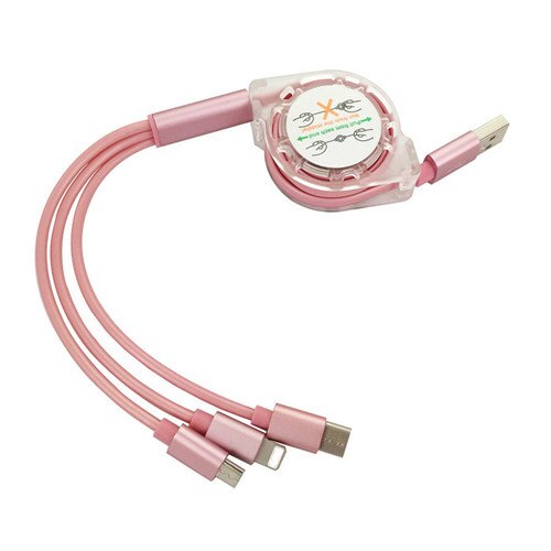 3 in 1 intrekbare multi-usb-oplaadkabel, micro-usb-type c-snoer, mobiele telefoonoplader, multifunctionele verlengkabel, datakabel: Vk