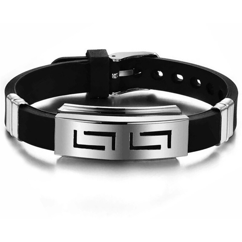 Explosion Schwarz Armbinde Männer Armbinde Punk Stil Neue Männer Armbänder Einfache Gummi Charme Pulsera hombre Armbänder Schmuck Neue