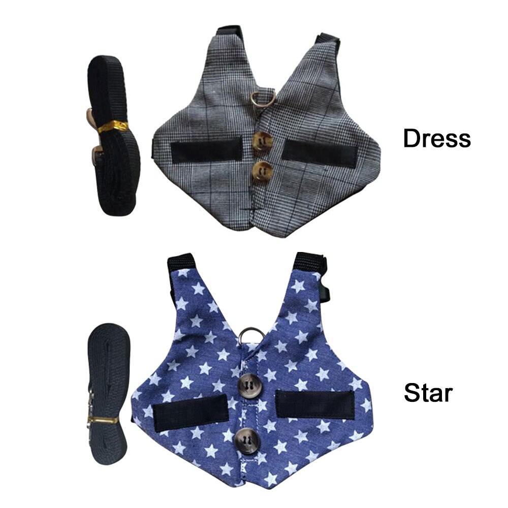 Huisdier multifunctioneel vest harnas tractie touw kit verstelbaar zacht harnas met knoop ornament voor konijn kitten kleine hond