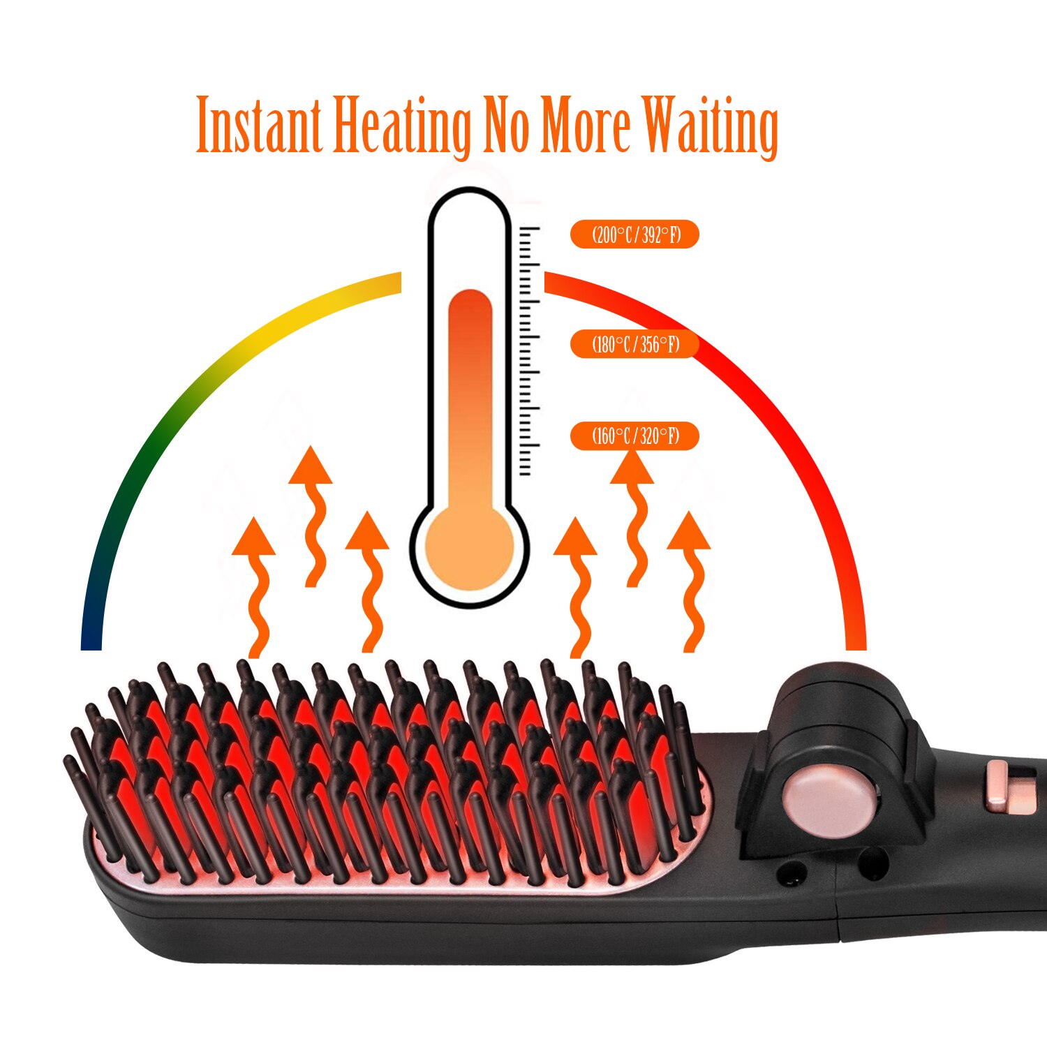 Peine alisador de barba plegable para hombre, cepillo de pelo liso, alisador de pelo eléctrico de cerámica, peine térmico, estilizador de pelo