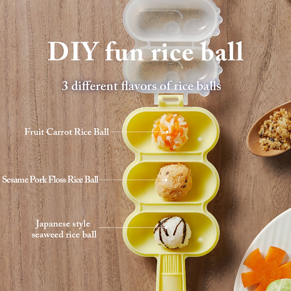 BC Babycare-moldes de bolas de arroz para bebé, herramientas reutilizables para hacer Sushi, accesorios para hacer verduras, carne y arroz, sin BPA