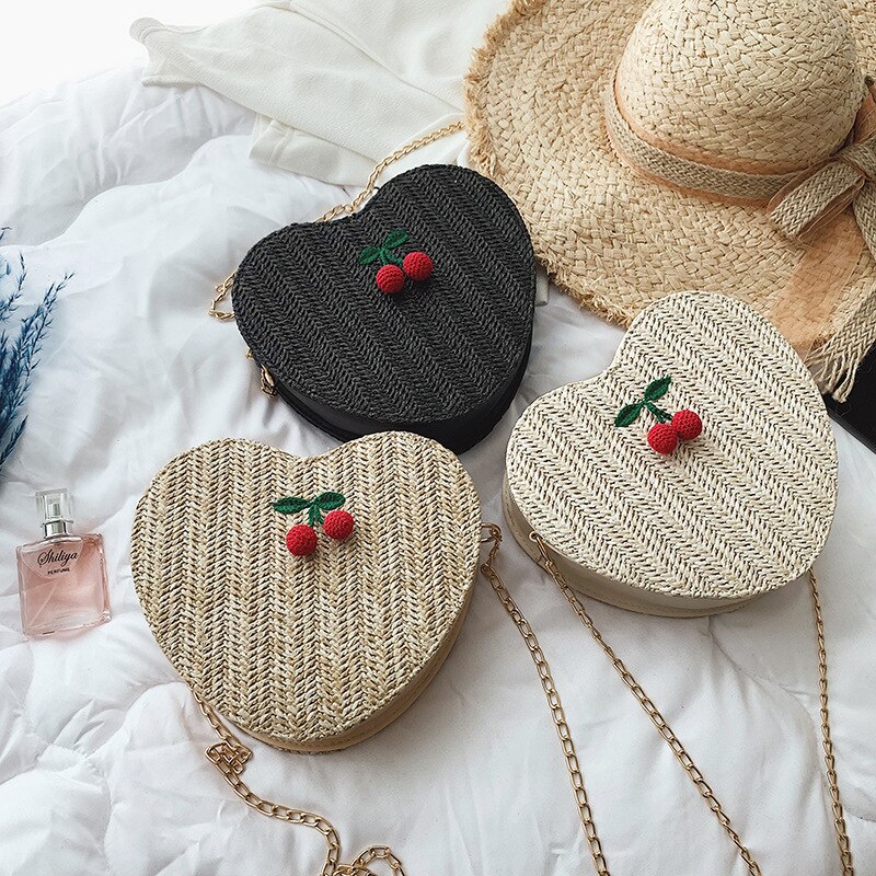 Tasche weibliche sommer super feuer Koreanische version der wilden einzigen schulter diagonal gewebten stroh tasche handy tasche