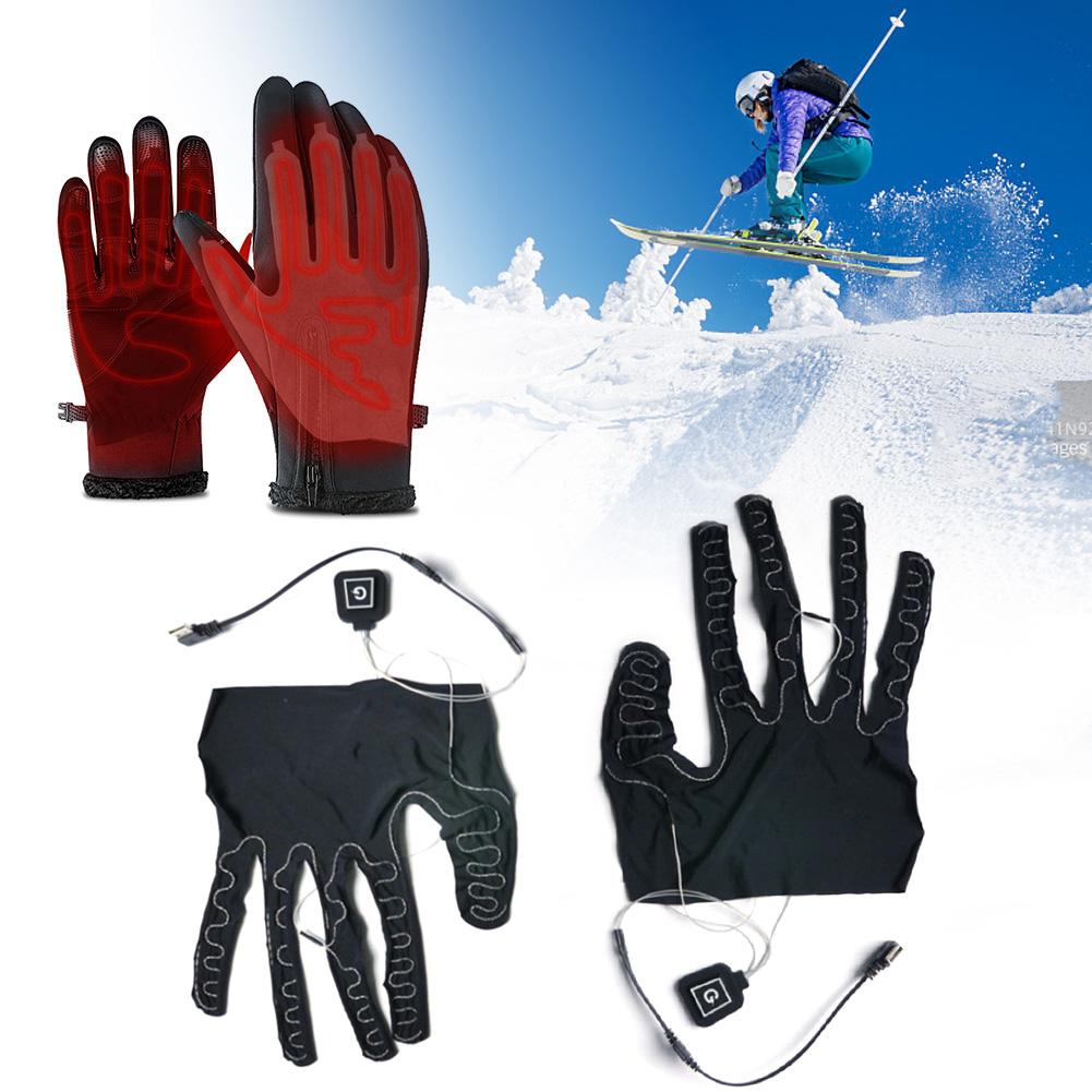 Fem-finger handsker opvarmningspuder lithium batteridrevet tre-gear temperaturjusterende varmepude til vintercykling