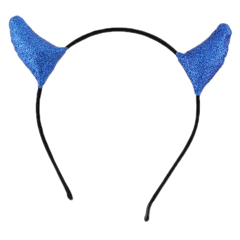 Kvinner jente halloween pannebånd glitter paljetter djevelen horn cosplay fest hår bøyle axyd: Bl