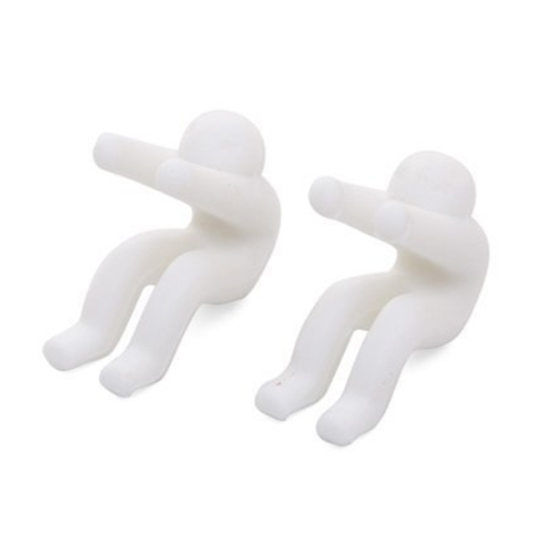 1 stk sjov mand form grydeclips køkken køkkenredskaber suppe ske hviler overløbsdæksel enhed mennesker model låg holder bordindretning: Hvid