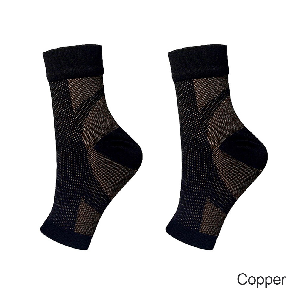 1 paar fußengel Anti-ermüdungs-kompressions-fußmanschetten mit knöchelunterstützung, fahrrad-, Basketball- und sportsocken für draussen-aktivitäzehn, herren-knöchelbandage: Kupfer / L/xl