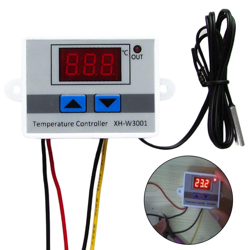 12V 24V 220VAC Digital LED Temperature Controller XH-W3001 For Incubator Cooling Heating Switch Thermostat NTC Sensor