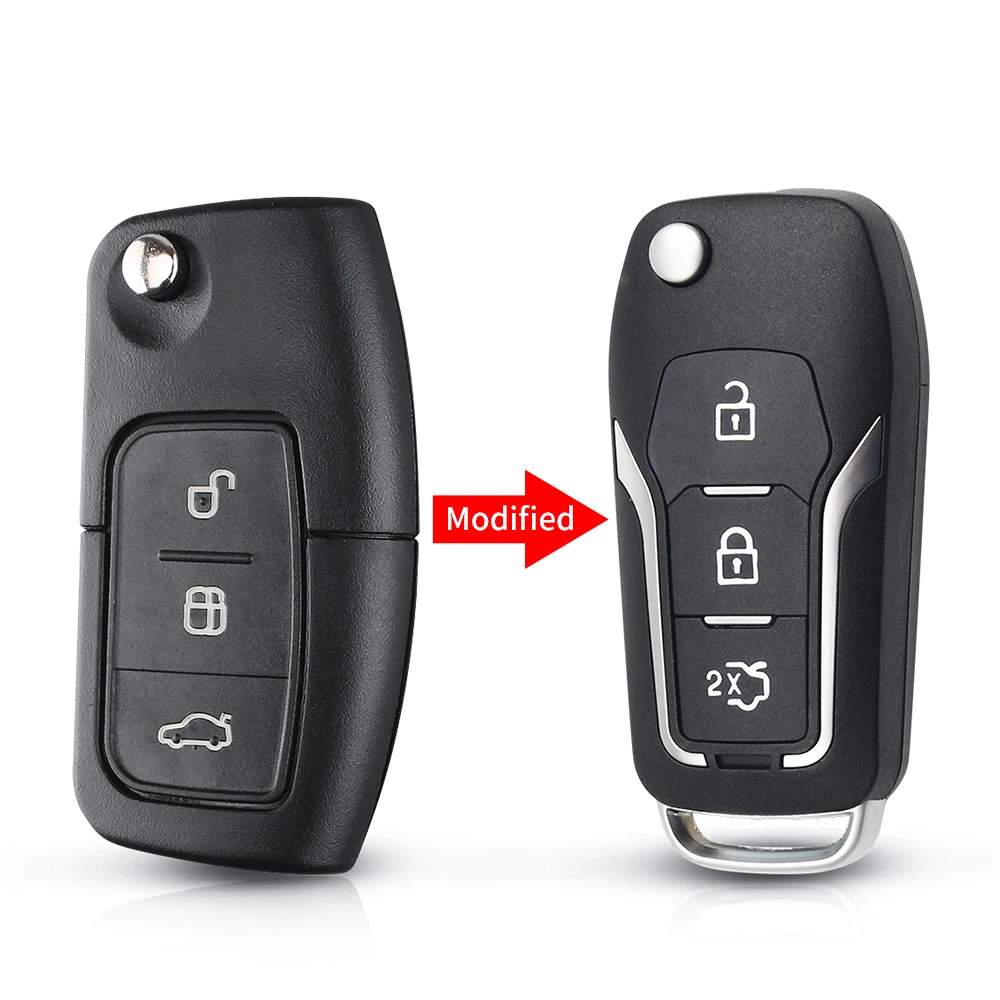 Keyyou 4D63/4D60 Chip Auto Afstandsbediening Sleutel Diy 433Mhz Voor Ford Fusion Focus Mondeo Fiesta Galaxy Ongesneden HU101 blade Voertuig Flip Sleutel