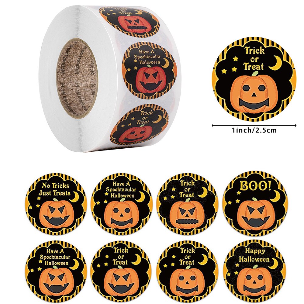 500 stuks halloween ronde stickers zelfklevende etiketten papieren snoepzakken stickers verpakking seal verpakking knutselen: 10