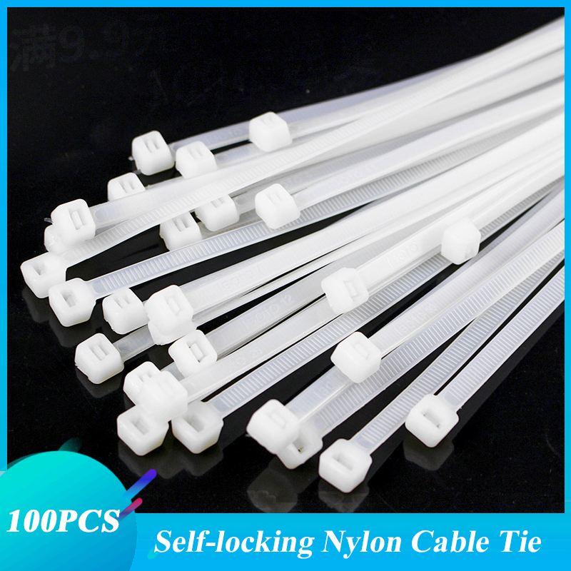 100 Uds 500 Uds bridas para cables autoblocantes bridas de nailon de plástico organizador blanco apretar Cables bridas para cables y cables